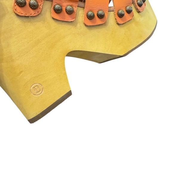 DINGO Women Dagwood Leather Platform Heel Sandal Clogs Boho Orange Sz 8.5 - Picture 9 of 10